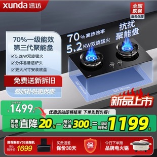 迅达灶具煤气灶家用双灶天然气猛火燃气灶液化气灶台D1