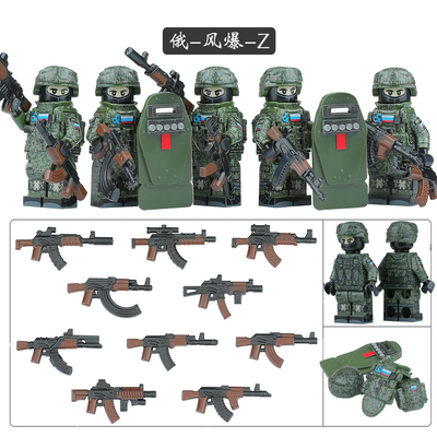 2024新款人仔第三方俄罗斯小绿人特种Z士兵武器小人偶男生玩具