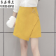 a字裙显瘦女春季 短裙半裙春秋 不规则裙黄色半身裙a子裙高腰a型a版