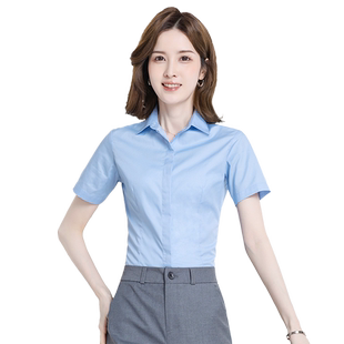 白色短袖衬衫女职业夏季2025新款通勤正装工作商务上班族衬衣春夏