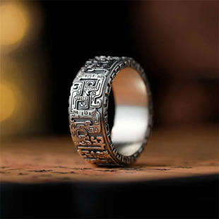 新品夔龙纹祥戒指国潮云螭元素精致指环复古高级感