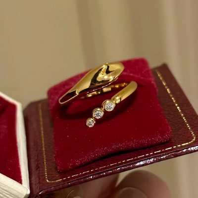 新品金色小蛇开口戒指灵蛇蛇年本