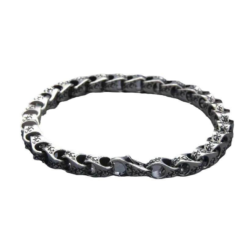 重约欧美风个性定制时尚霸气嘻哈做旧款手镯高级感送男友