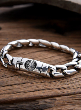 新品新款黄财质感光面手链粗犷大