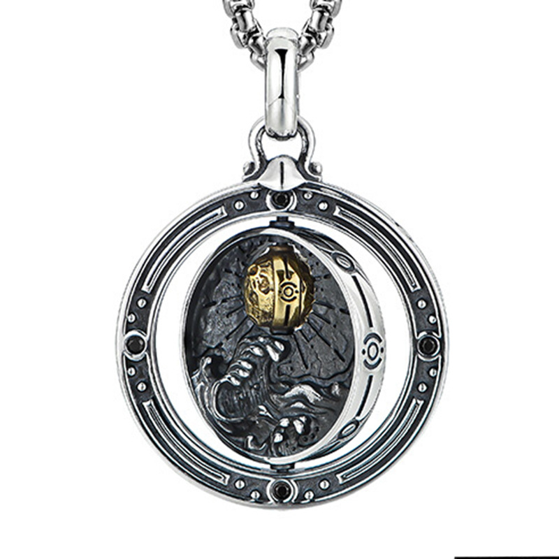 新品时尚流行海誓山盟圆环项链潮流男士复古吊坠礼物