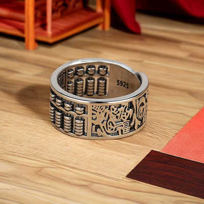 复古算盘戒指个性霸气日进