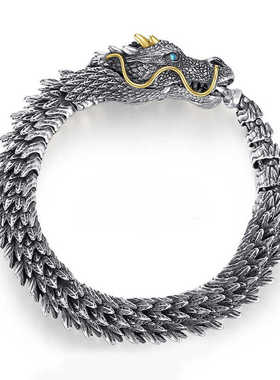 龙行天下原创设计925银手链男潮