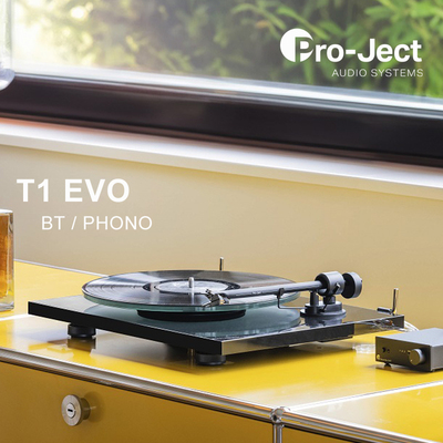 奥地利 Pro-Ject宝碟 T1 EVO BT/PHONO 黑胶唱机 新款 OM10唱头