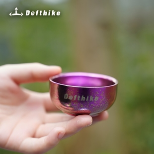 Defthike/迪飞客户外露营双层真空防烫钛杯抑菌办公室茶桌小茶杯