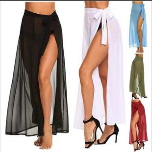 beach Lace Sunscreen性感黑色长裙露腿沙滩裙 skirt Sexy