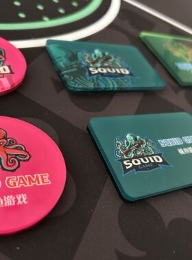 个性德州扑克鱿鱼币战立游戏压牌器鱿鱼道具卡鱿鱼卡鱿鱼压牌筹码