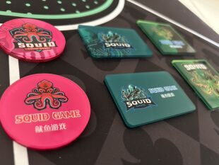 个性德州扑克鱿鱼币战立游戏压牌器鱿鱼道具卡鱿鱼卡鱿鱼压牌筹码