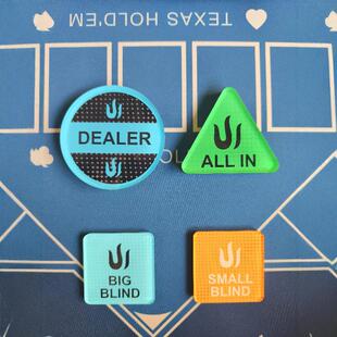 德州扑克庄码DEALER ALLIN州扑克高端Button专业庄码压牌器大小盲