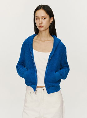 antceee 双面穿柔软乱花底短款卫衣立体不易变形正反两穿连帽外套