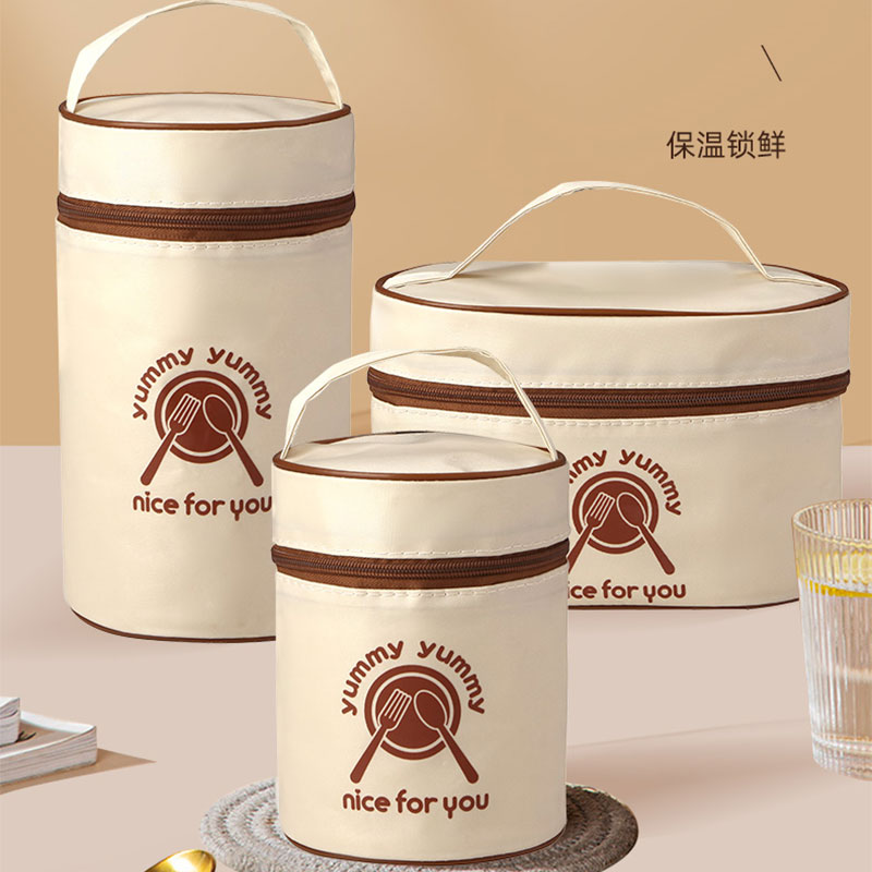 保温袋圆形加厚铝箔保温饭盒袋