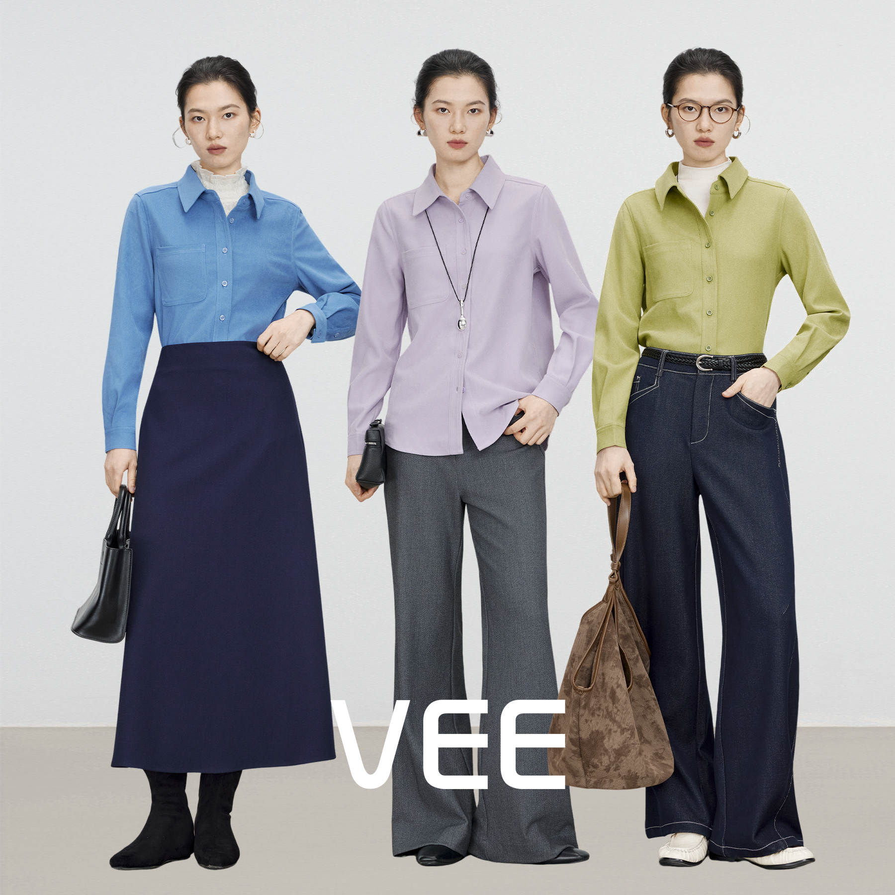 VEE女士衬衫秋冬打底叠穿神器