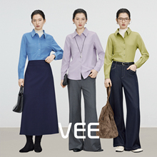 VEE【色彩交响曲】多巴胺女士衬衫秋冬打底叠穿百搭翻领长袖上衣