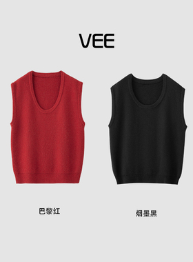 VEE【随心搭】春秋新款套头叠穿针织马甲外穿背心女坎肩