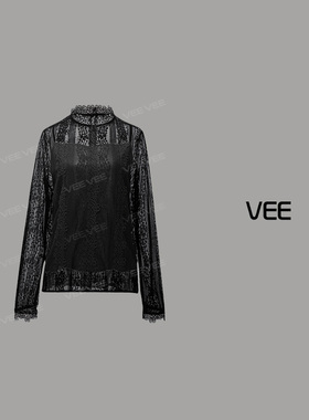 VEE【轻优雅】25春季新款气质通勤优雅风黑色蕾丝衬衫衬衣上衣女