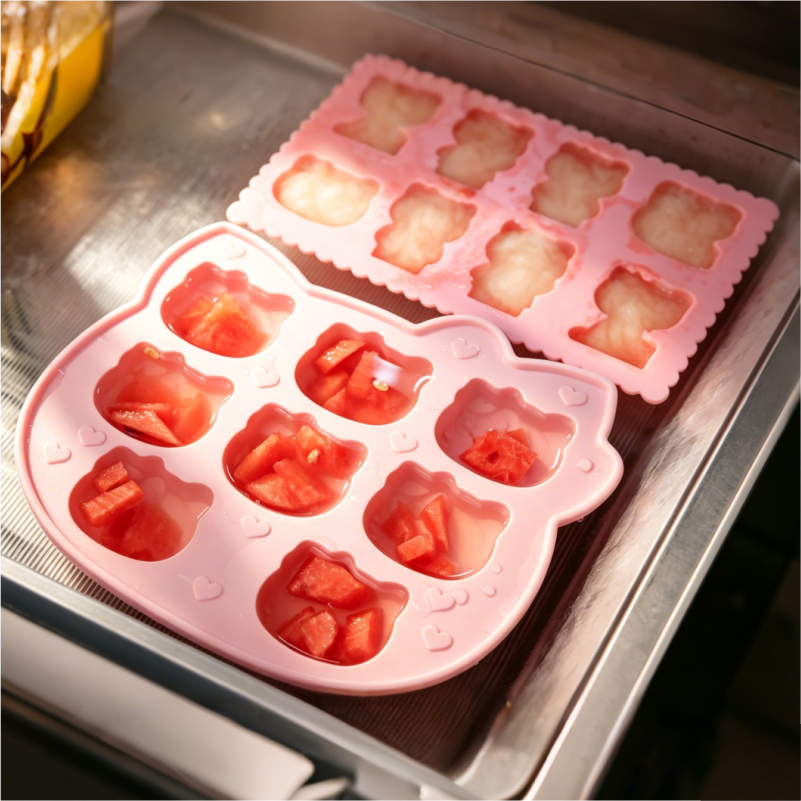 卡通hellokitty冰格硅胶冰块模具家用三丽鸥小猫造型辅食布丁模具