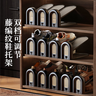 托放鞋 中古风鞋 子收纳神器折叠宿舍鞋 柜可调节鞋 箱 架分层隔板鞋