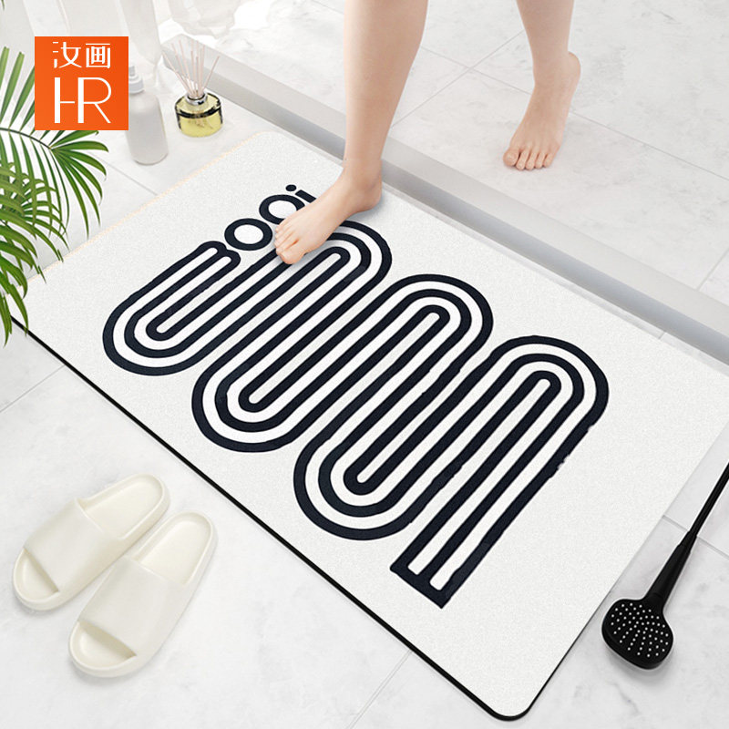 浴室吸水防滑加厚地垫厕所硅藻泥超强卫生间门口速干防水脚垫防摔