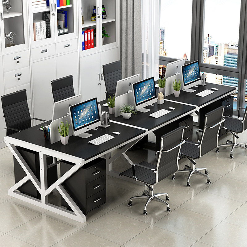 高档职员办公桌椅员工电脑桌椅组合简约现代办公室2/6四4人屏风工