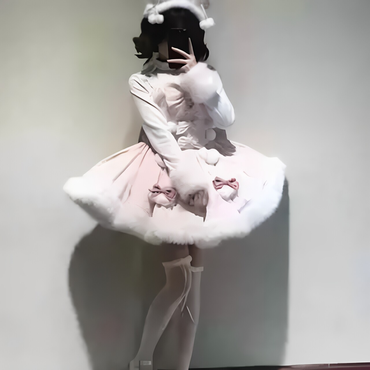 甜梦匣甜梦小兔现货裙甜美温柔毛绒小兔斗篷套装新年洛丽塔冬装