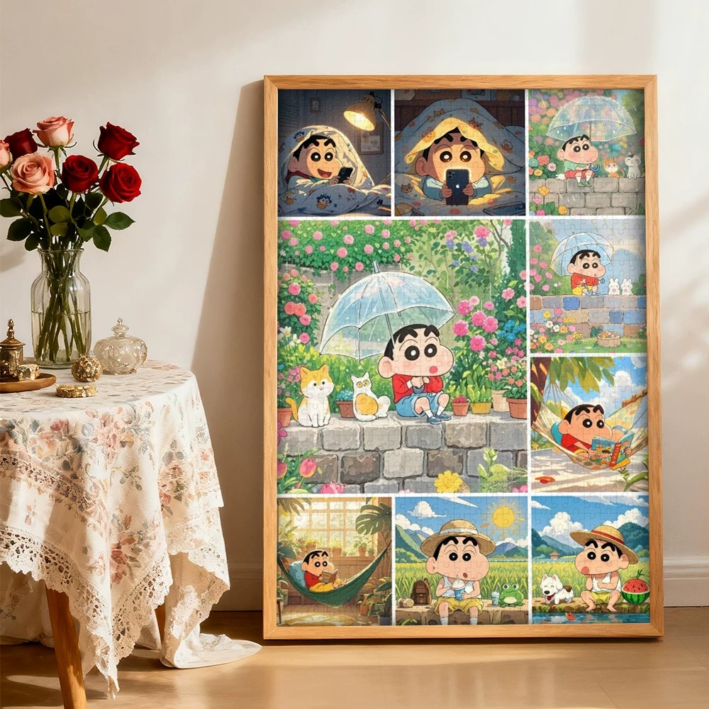 蜡笔小新卡通动漫人物装饰画可爱趣味创意成品儿童卧室客厅摆挂画