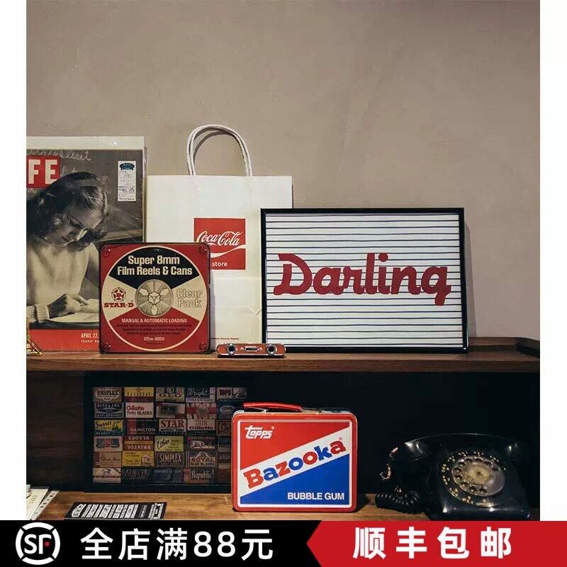 美式复古英文装饰画简约创意小众艺术趣味设计卫浴卧室客厅摆挂画