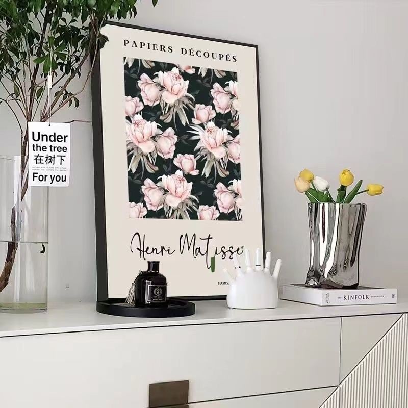 复古玫瑰花装饰画客厅餐厅挂摆画