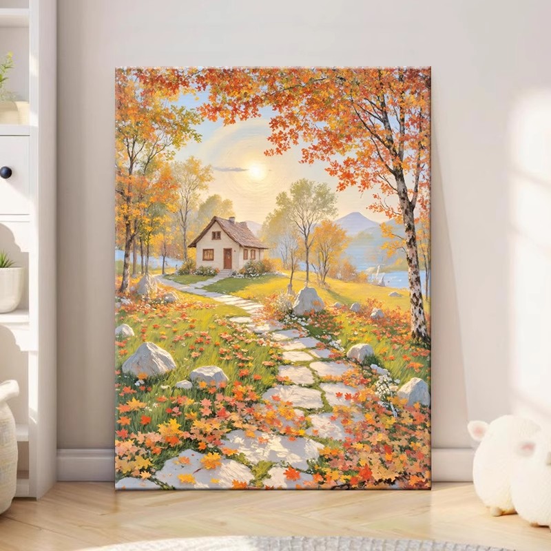 云栖画境装饰画成品仿油画风景唯美田园风治愈中式卧室客厅摆挂画