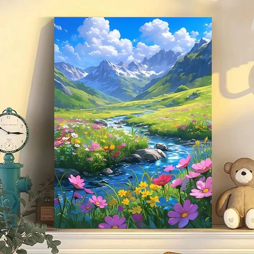 成品旷野山水治愈系高颜值宫崎骏风景装饰画仿油画卧室客厅摆挂画