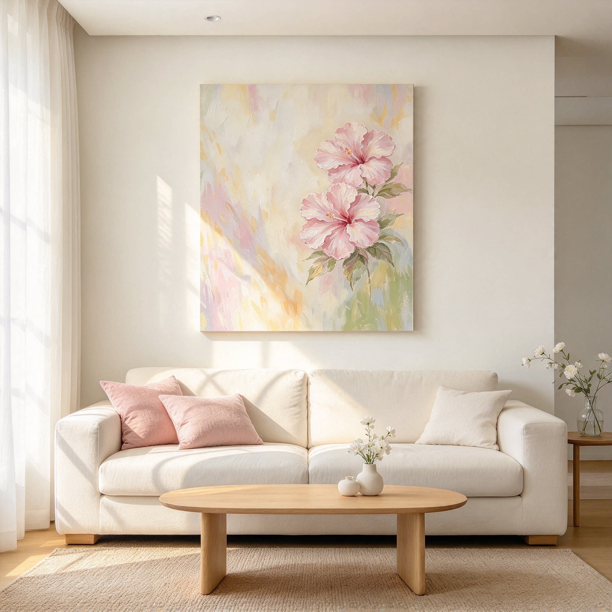鲜花治愈系装饰画仿油画风景唯美小众清新高级文艺卧室客厅摆挂画