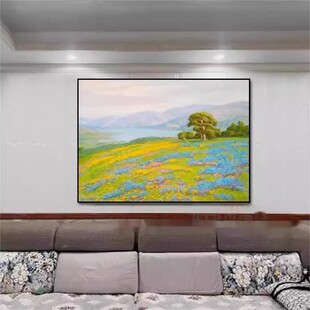 横版田园装饰画成品仿油画风景复古唯美高级感北欧卧室客厅摆挂画