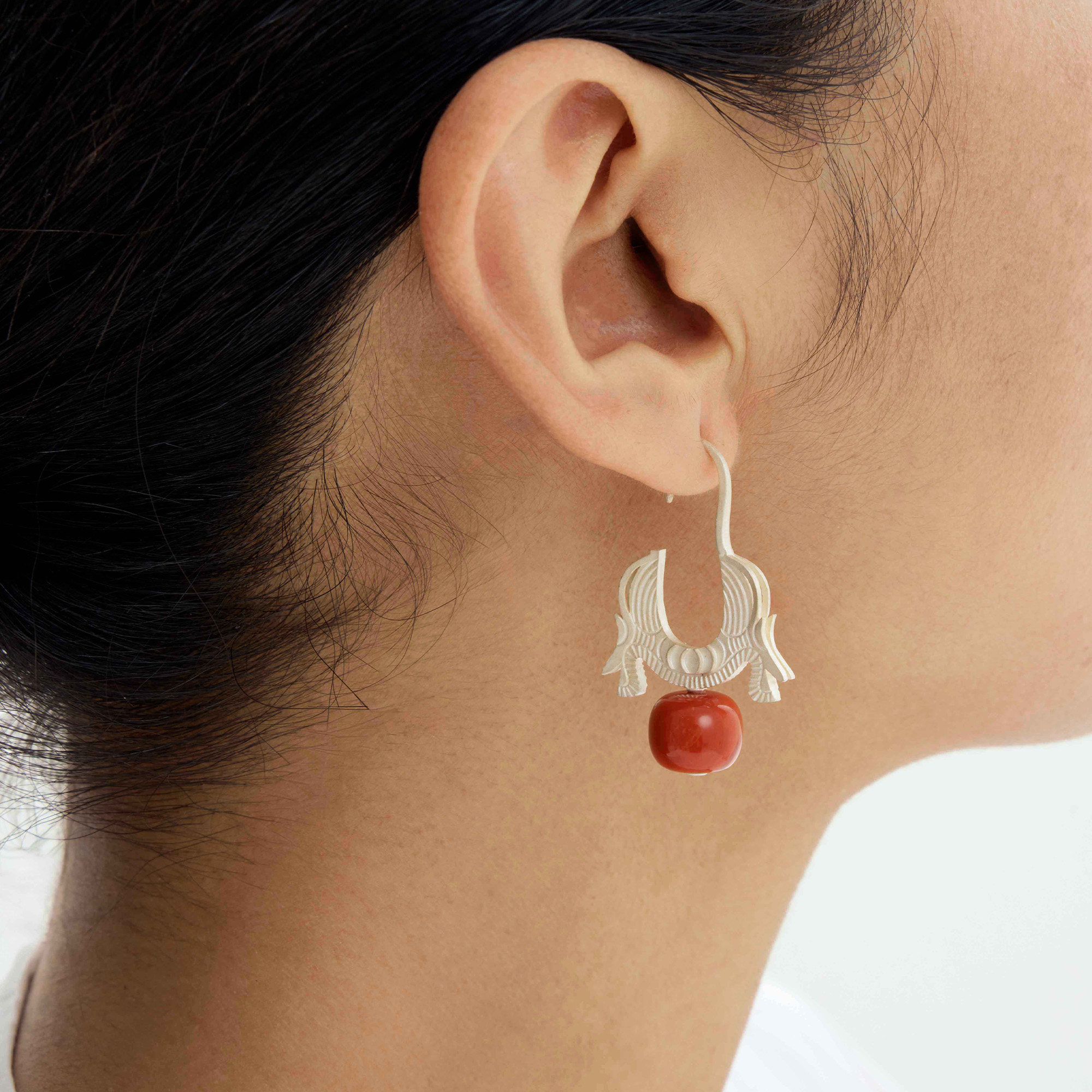 藏式双鱼南红玛瑙手作新中式耳饰