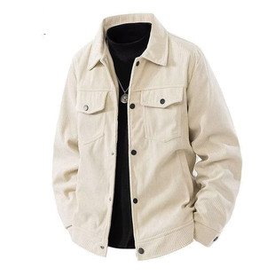 翻领工装 高级感成熟痞帅外套 夹克男纯色休闲百搭潮牌上衣春秋新款