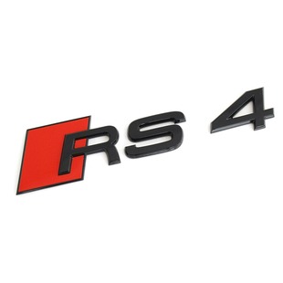 OEM 奥迪A4L RS4亮光黑色后尾车标后字标LOGO黑武士 原装