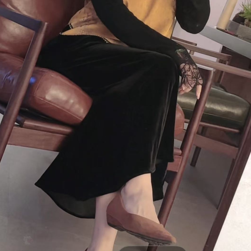东方轻盈 芳华设计新中式复古丝绒裙国风经典款丝绒鱼尾裙FH-B087