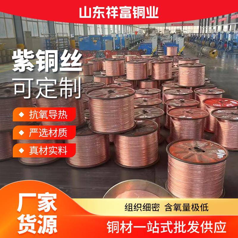 T1T2紫铜丝纯铜丝C1100导电软态退火紫铜丝TU2首饰装饰无氧铜丝带