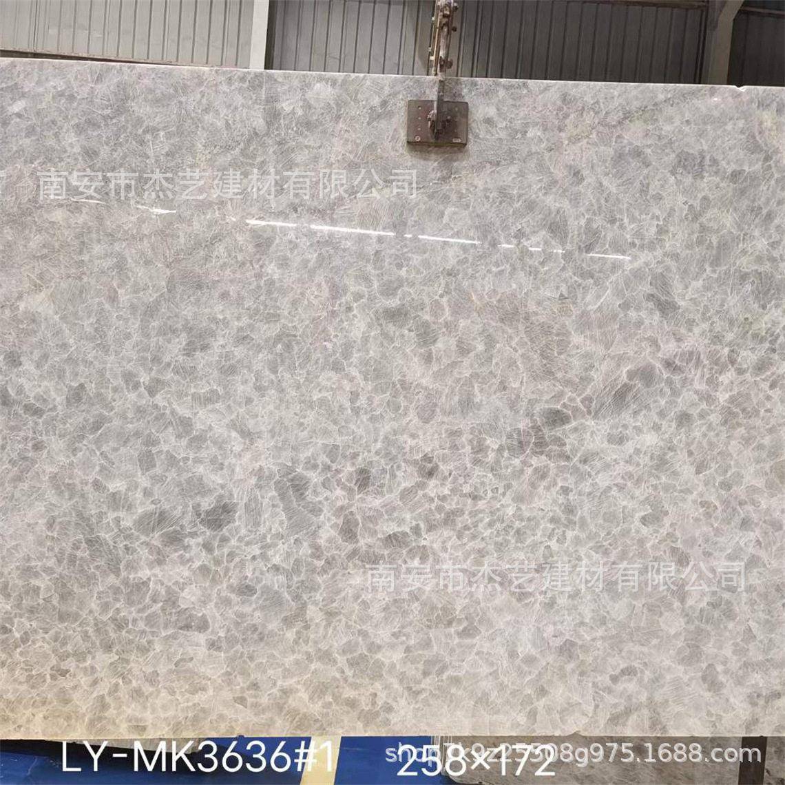 蓝冰玉石轻奢天然大理石透光背景墙洗手台面安装工程报价定制