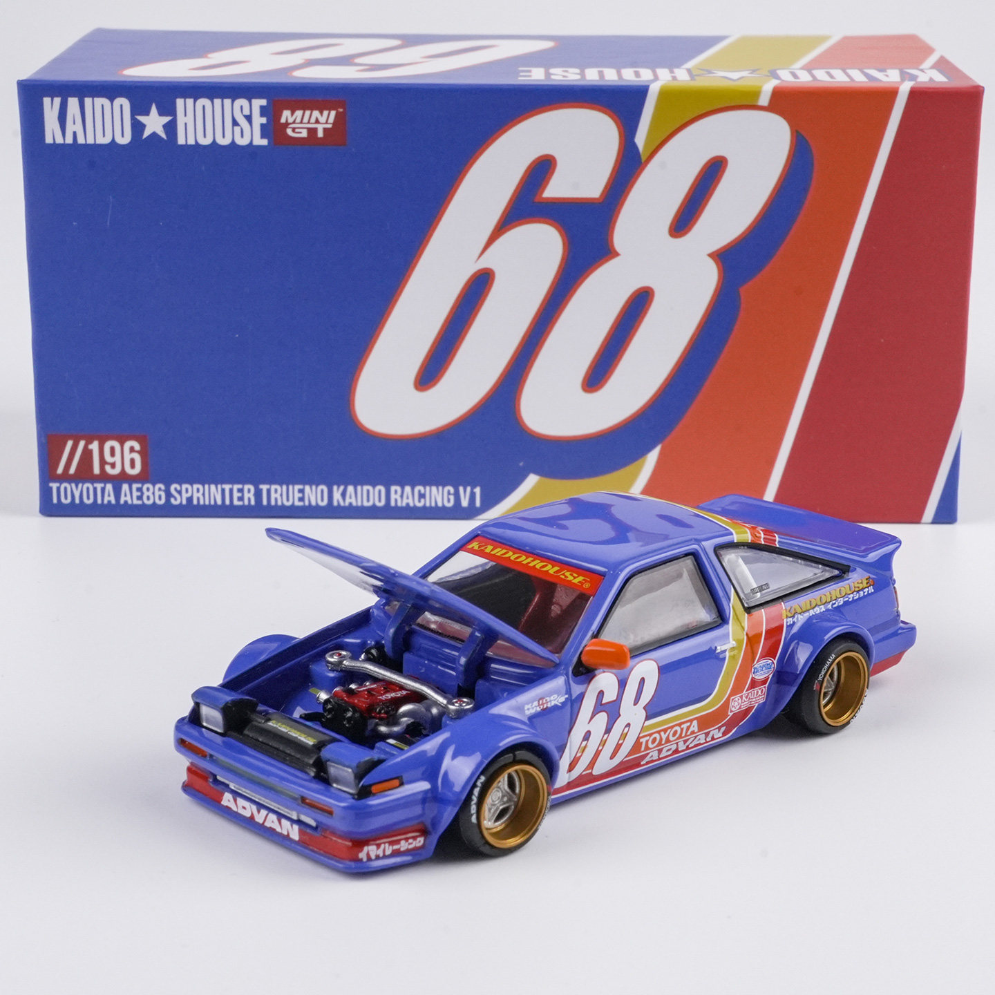 KAIDO 丰田AE86 Sprinter Trueno Kaido Racing V1 1:64 合金车模 - 实物图