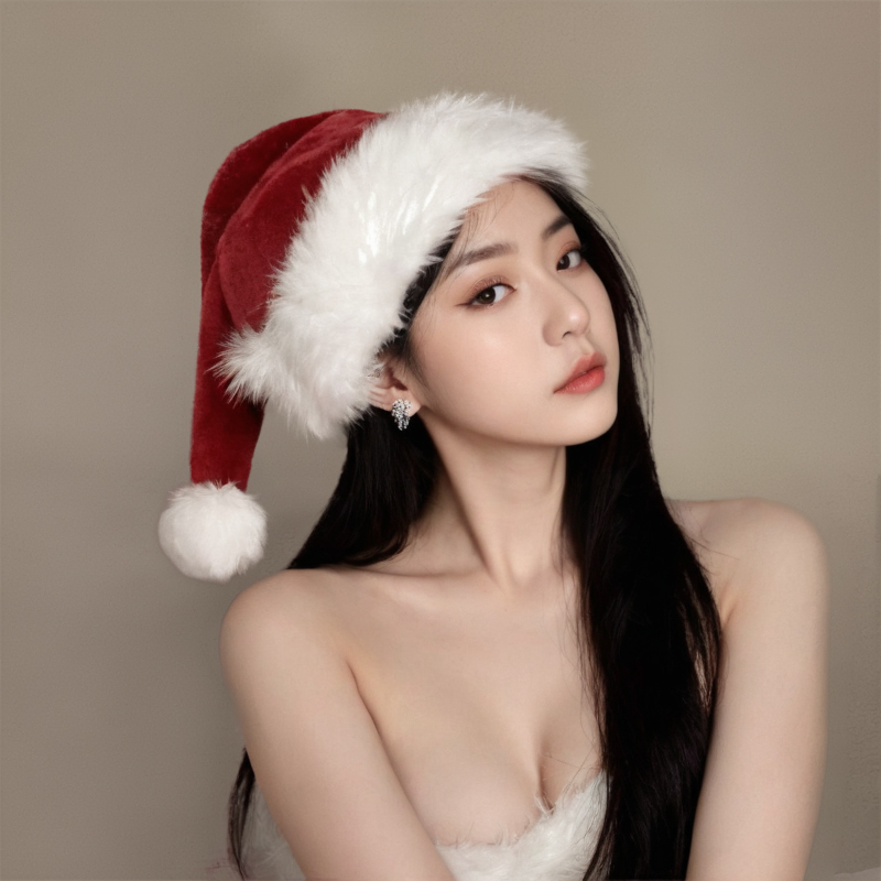 圣诞节装饰品可爱装扮圣诞帽cos头饰拍照道具氛围创意主题毛绒B1