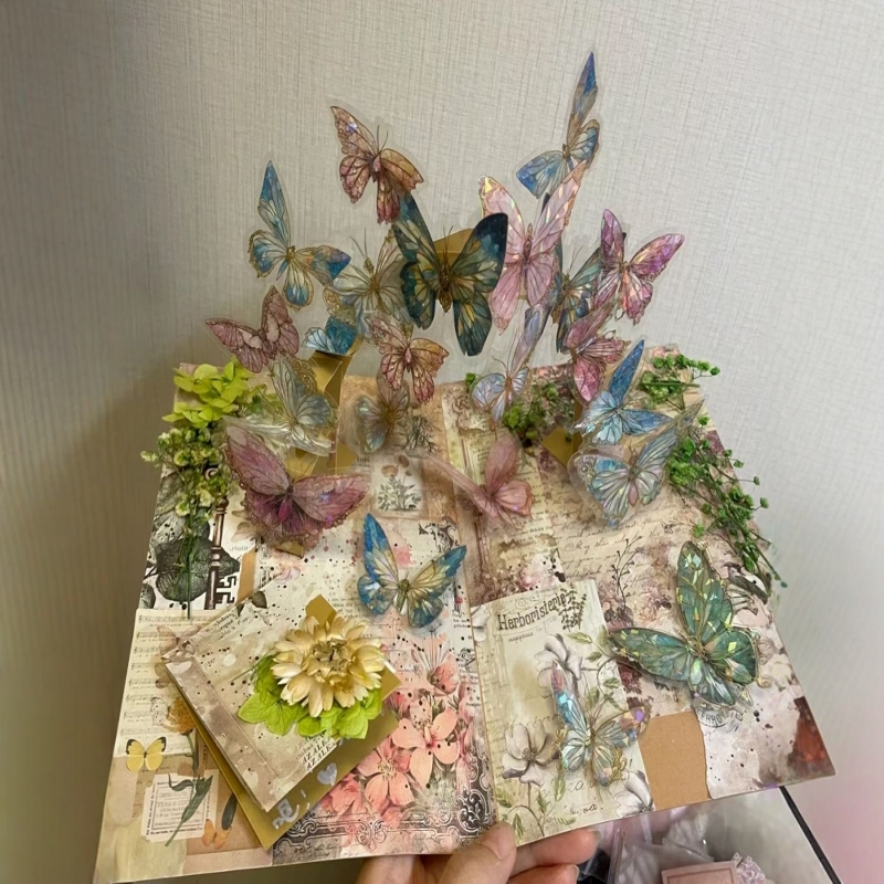 蝴蝶立体书本diy手工材料包礼物创意手作生日礼物送女友生闺蜜U8