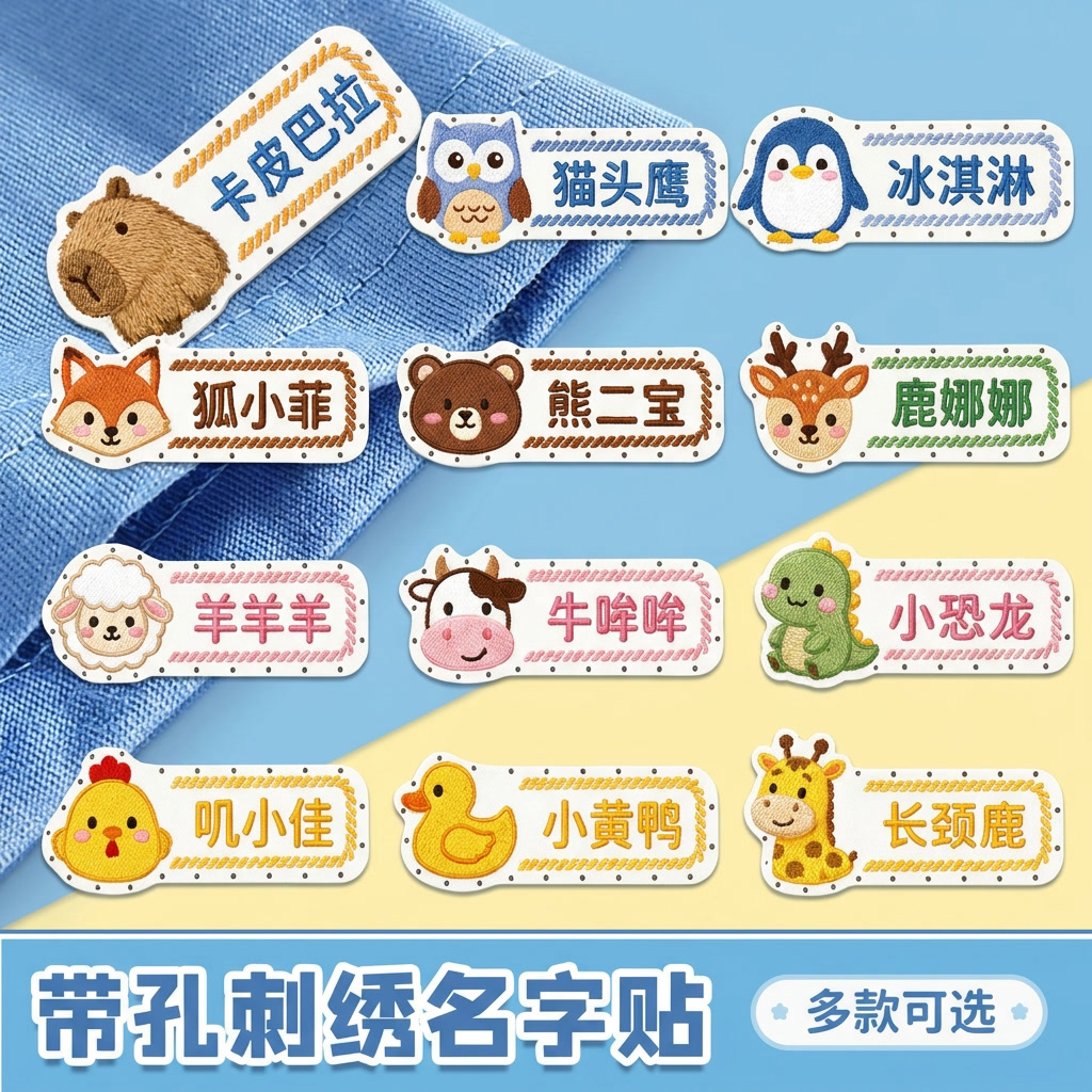 名字贴刺绣可缝制款姓名贴幼儿园专用入学用品小学生校服入园必备
