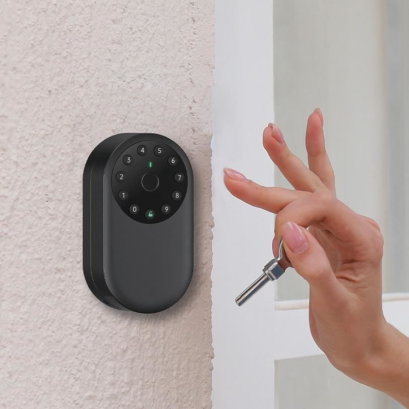 指纹密码钥匙盒装修家用防盗远程电子密码盒门口开锁放智能钥匙箱