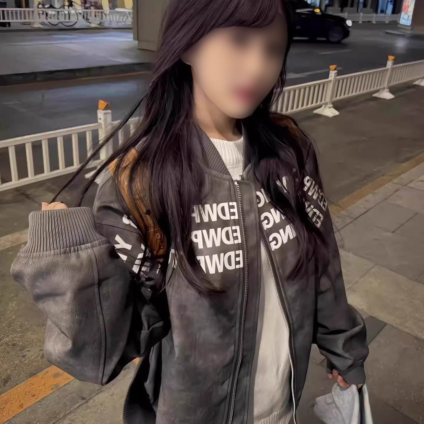 美式复古黑色棒球服外套男女秋冬季潮牌高街宽松短款立领皮衣夹克