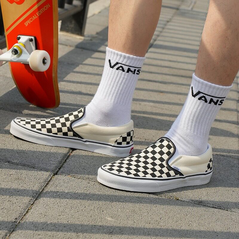 Vans范斯官方旗舰店男女鞋经典款Slip-On棋盘格经典一脚蹬帆布鞋