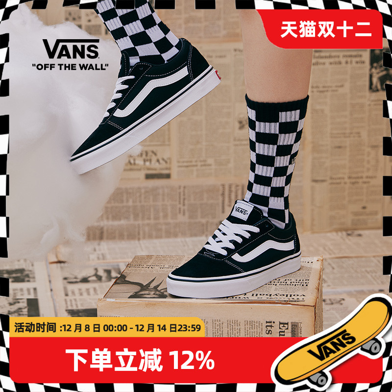 vans车缝线系带女低帮