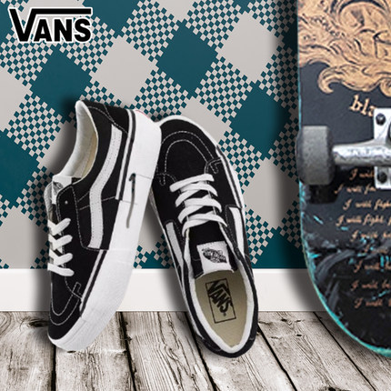 VANS/范斯官方正品男鞋 SK8-LOW 经典黑白解构休闲低帮板鞋